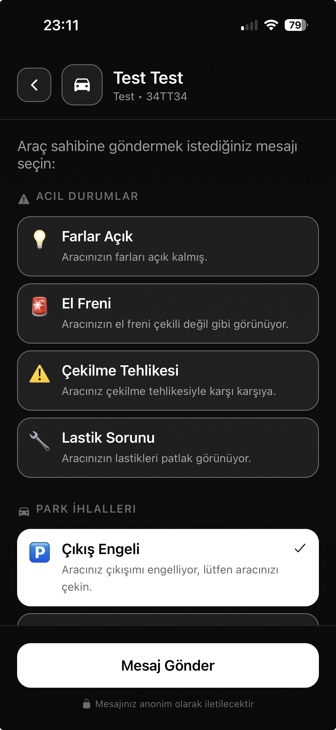 QR Car App Screenshot 2